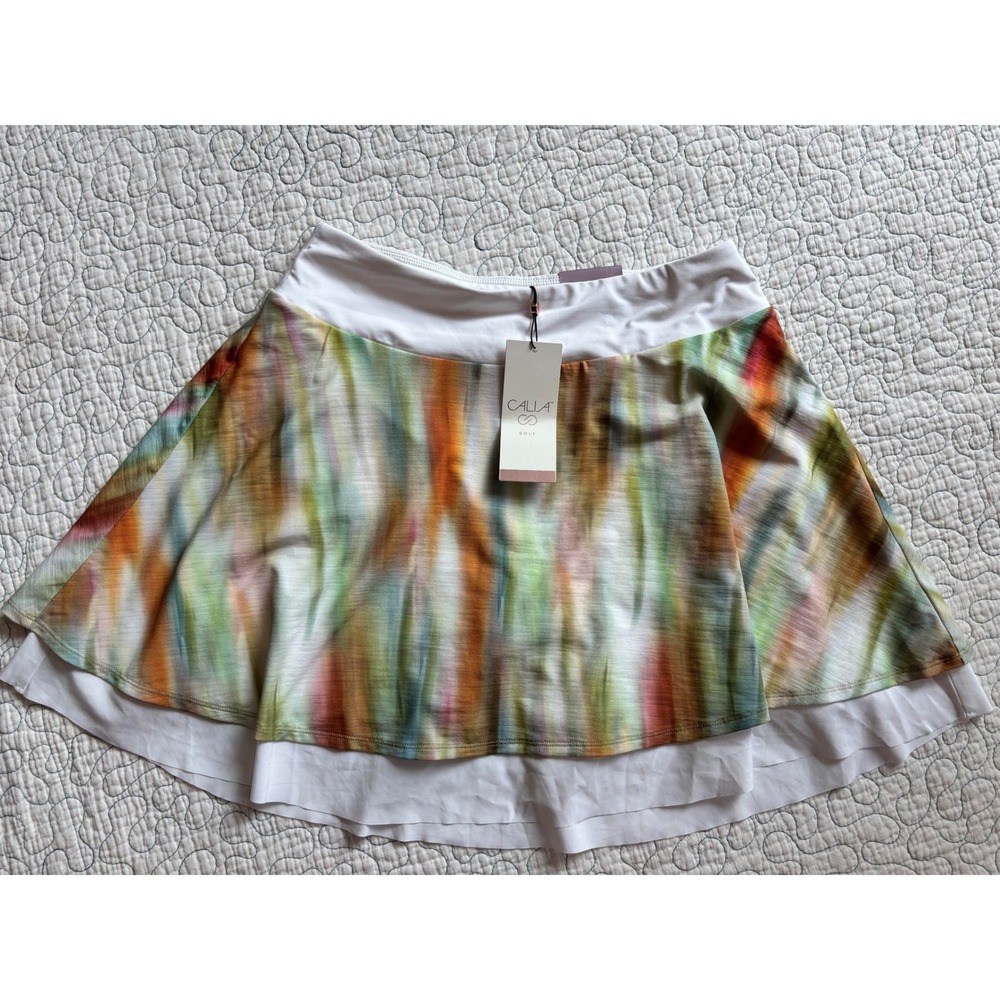 CALIA Golf Womens Double Layer Skort Filtered Flora Multi Size Medium